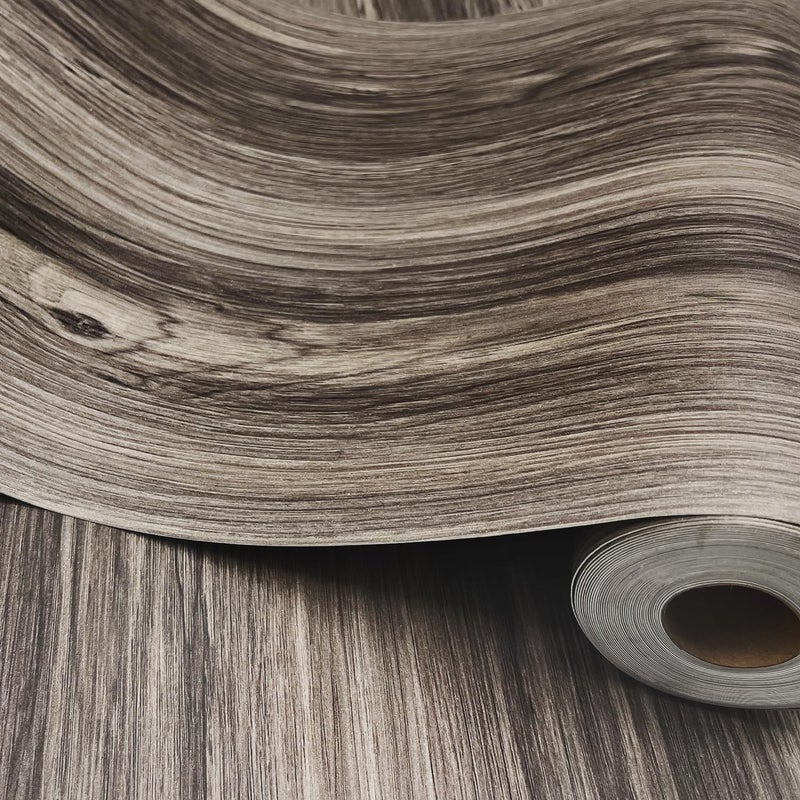 auxua Wood Grain Peel and Stick Floor Tiles - 11.8    Width, Full Roll Length of 394"" - Versatile Design for Any Space, Self Adhesive Vinyl Flooring, Waterproof and Non-Slip Features - Image 1
